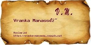 Vranka Manassé névjegykártya